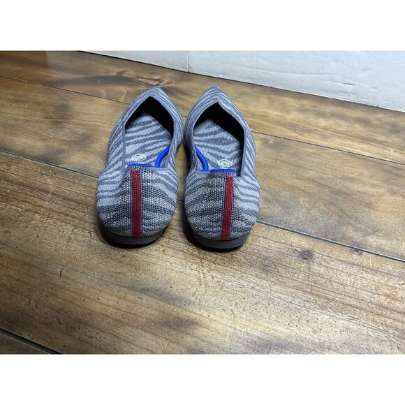 Rothy's The Point Gray Zebra Pointed Ballet Flats Women's Size 9 - Picture 4 of 7